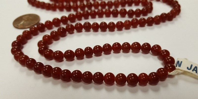 200 VINTAGE JAPANESE CHERRY BRAND GLASS CARNELIAN 5mm. SMOOTH ROUND BEADS 4558