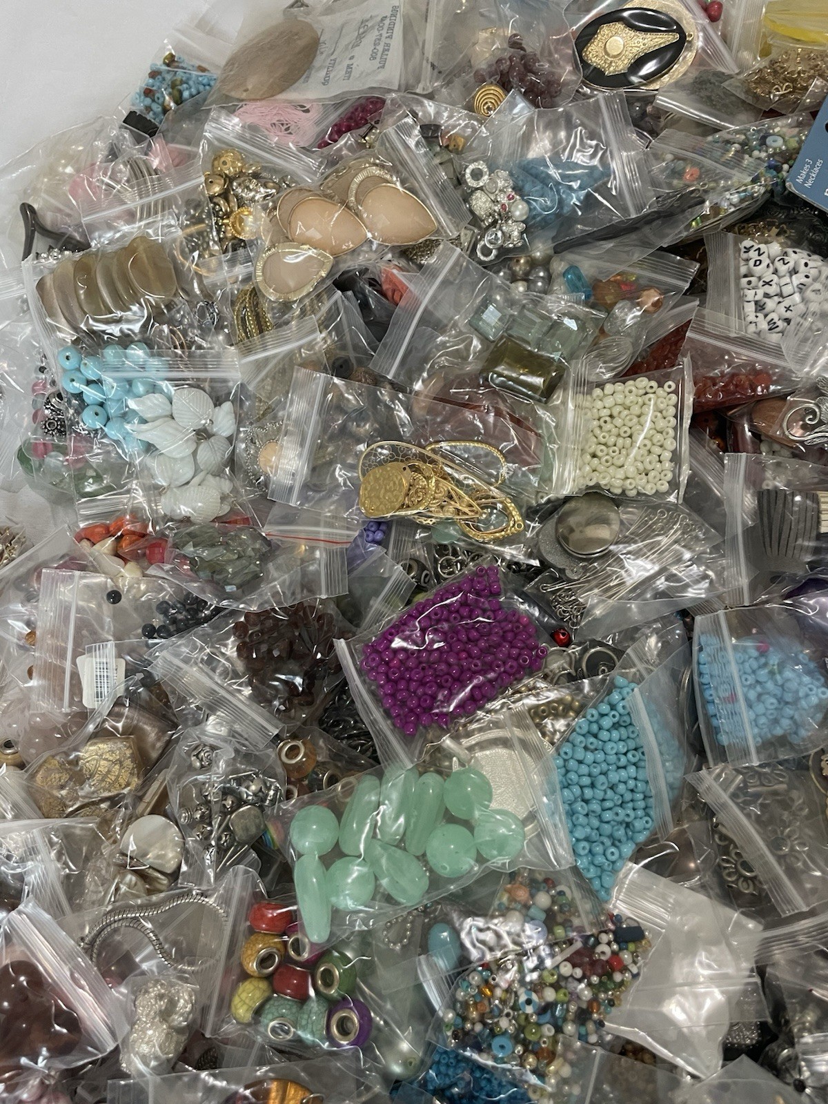 50 Bags Of Beads & Jewelry Making Supplies Mystery Lot Grab Bag