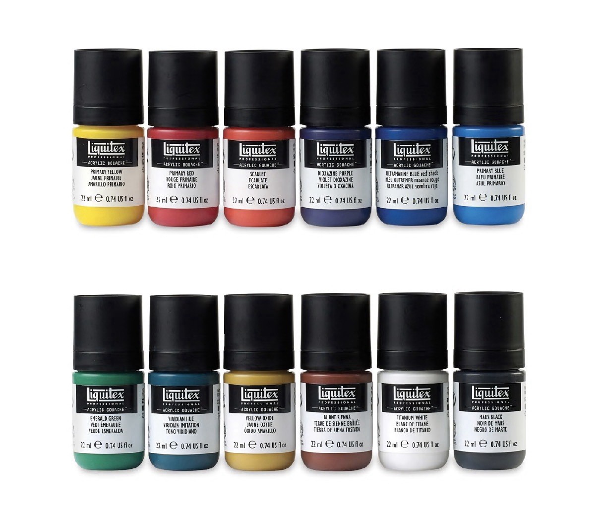 LIQUITEX ACRYLIC GOACHE ESSENTIALS 12 PC SET BRAND NEW FREE SHIPPING