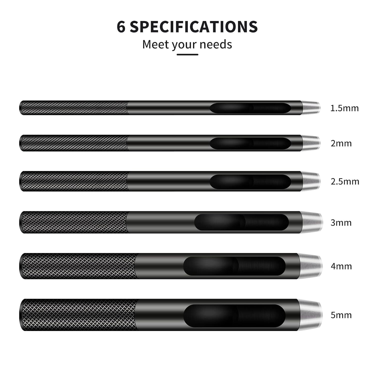 1-11mm Leather Hole Punch Round Steel Hole Punch Set Leather Punch Tool for Belt