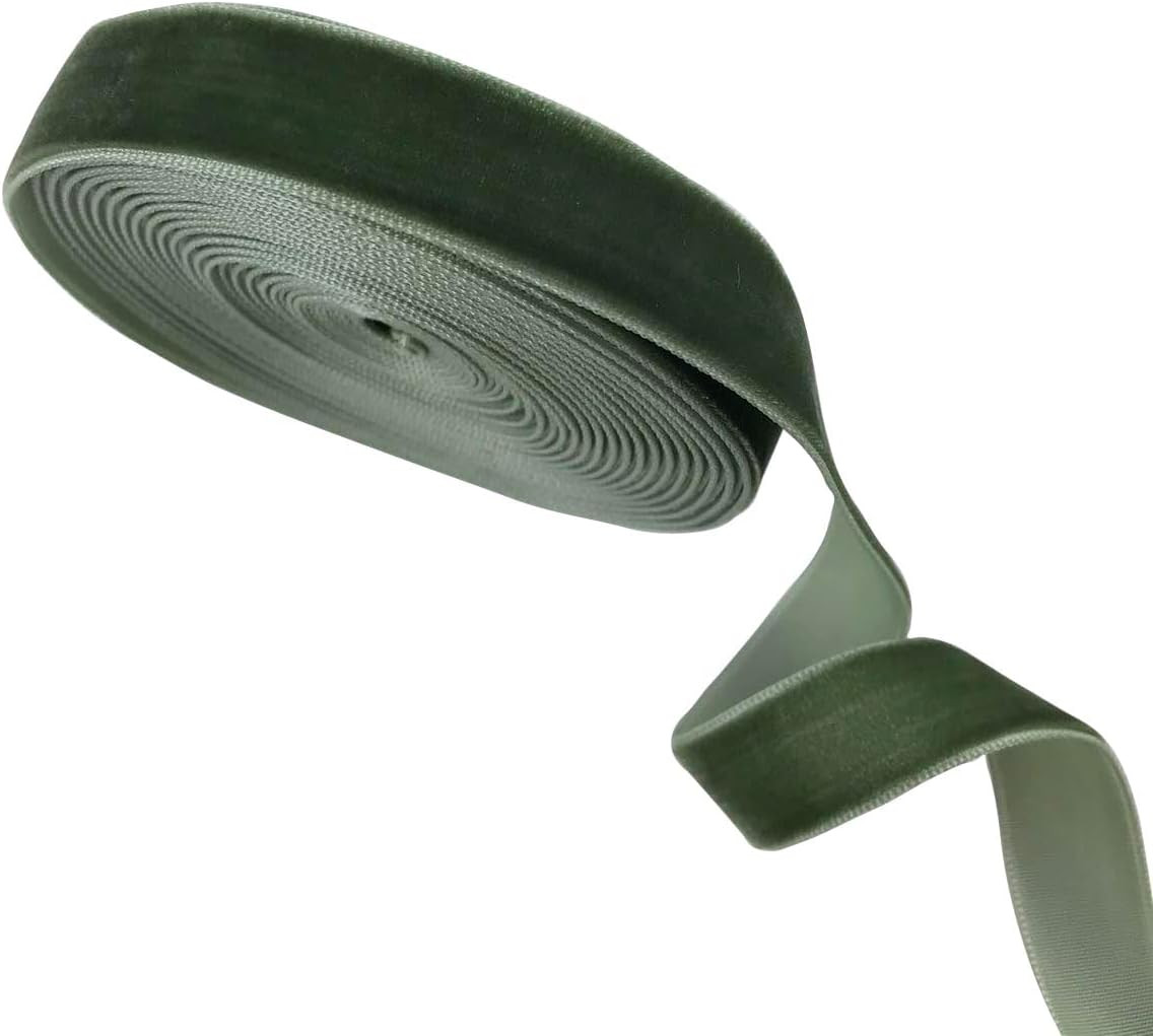 5 Yards None-Elastic Nylon Single Face Velvet Ribbon 16Mm (5/8 Inch),Brown for G