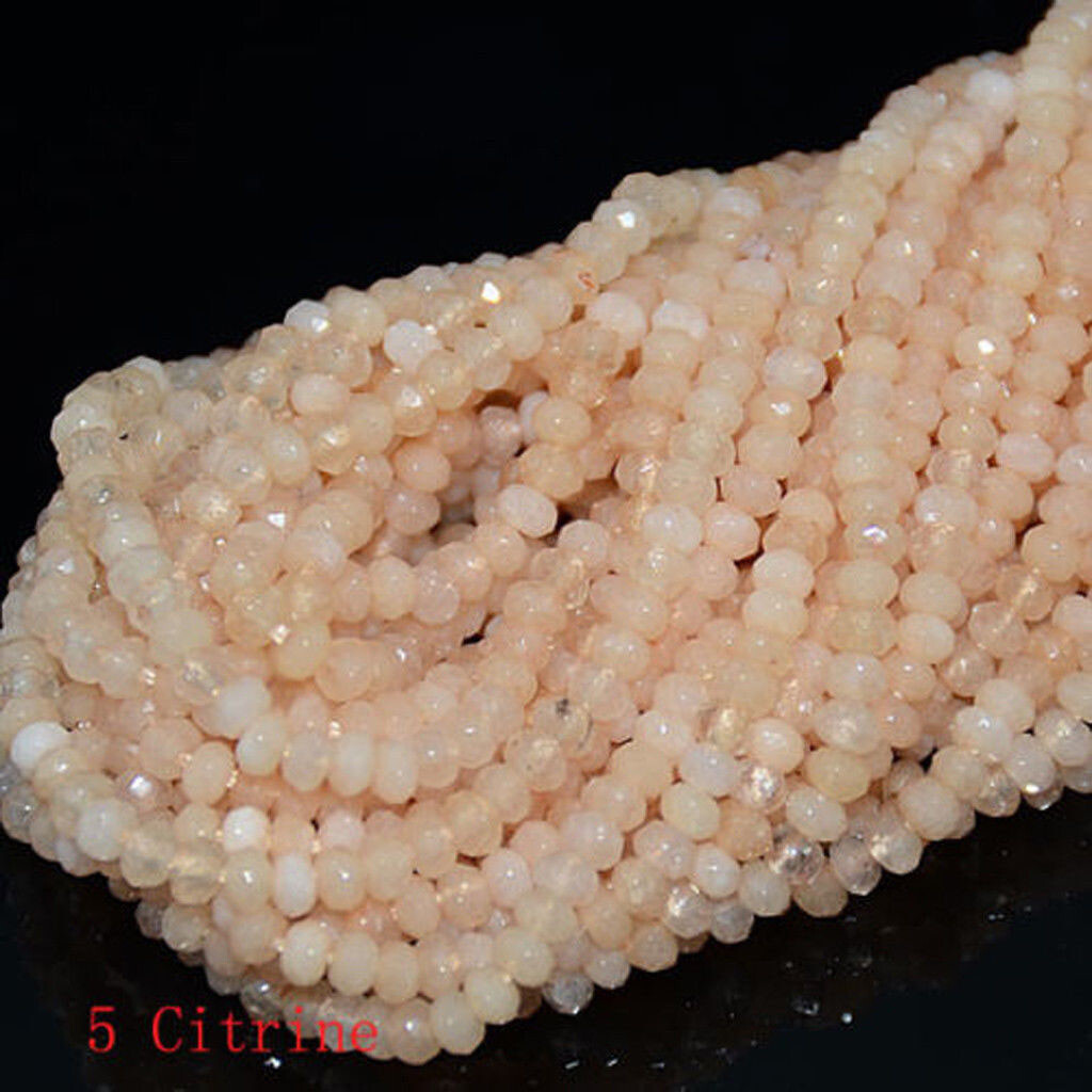 Faceted 2x4mm Natural Multicolor Gemstone Rondelle Loose Beads 15” Strand