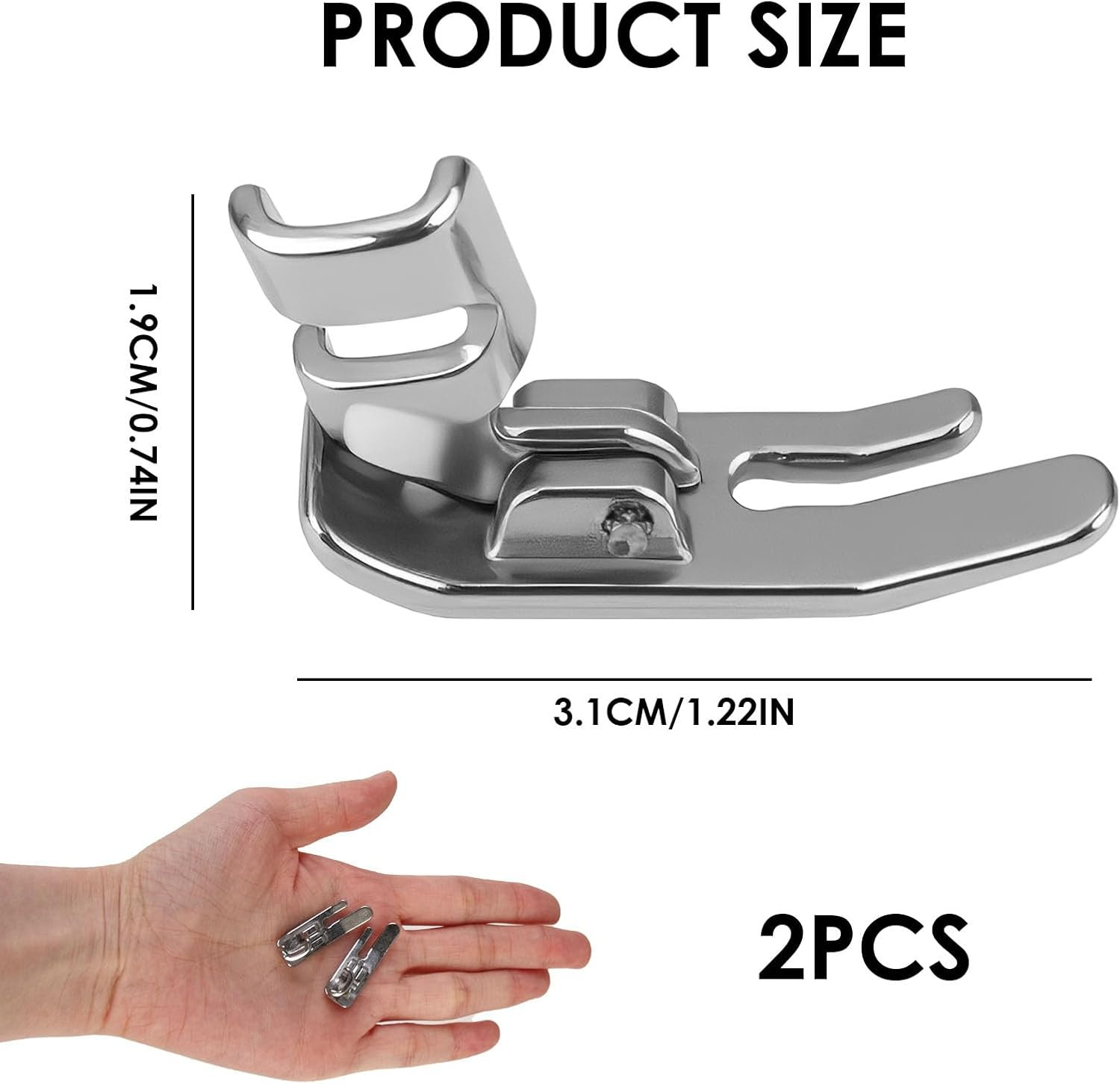 Low Shank Straight Stitch Presser Foot 10mm – 2 Pcs for Sewing Machines