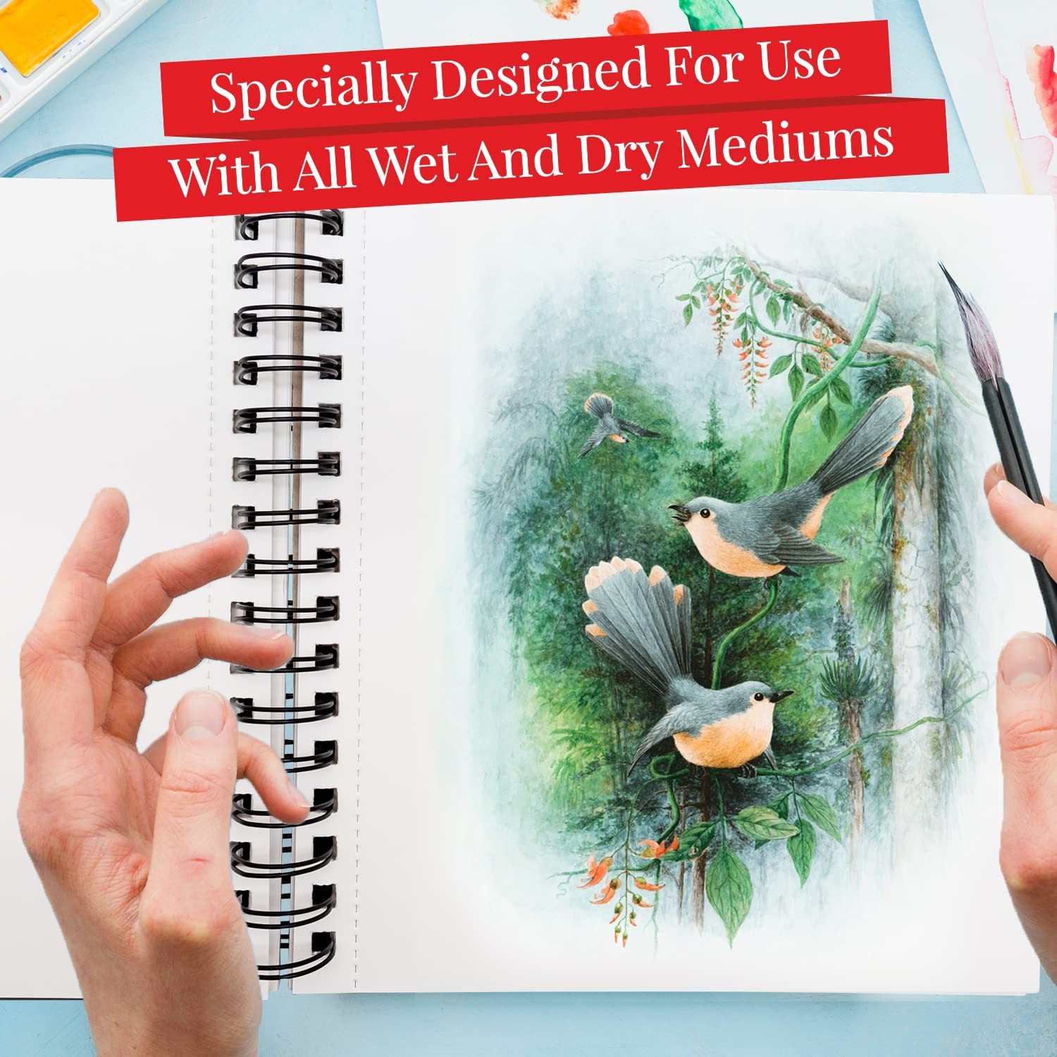 Mixed Media Sketchbook 8.11ย X 8.5ย | Spiral Bound Sketch Pad With Thick He…