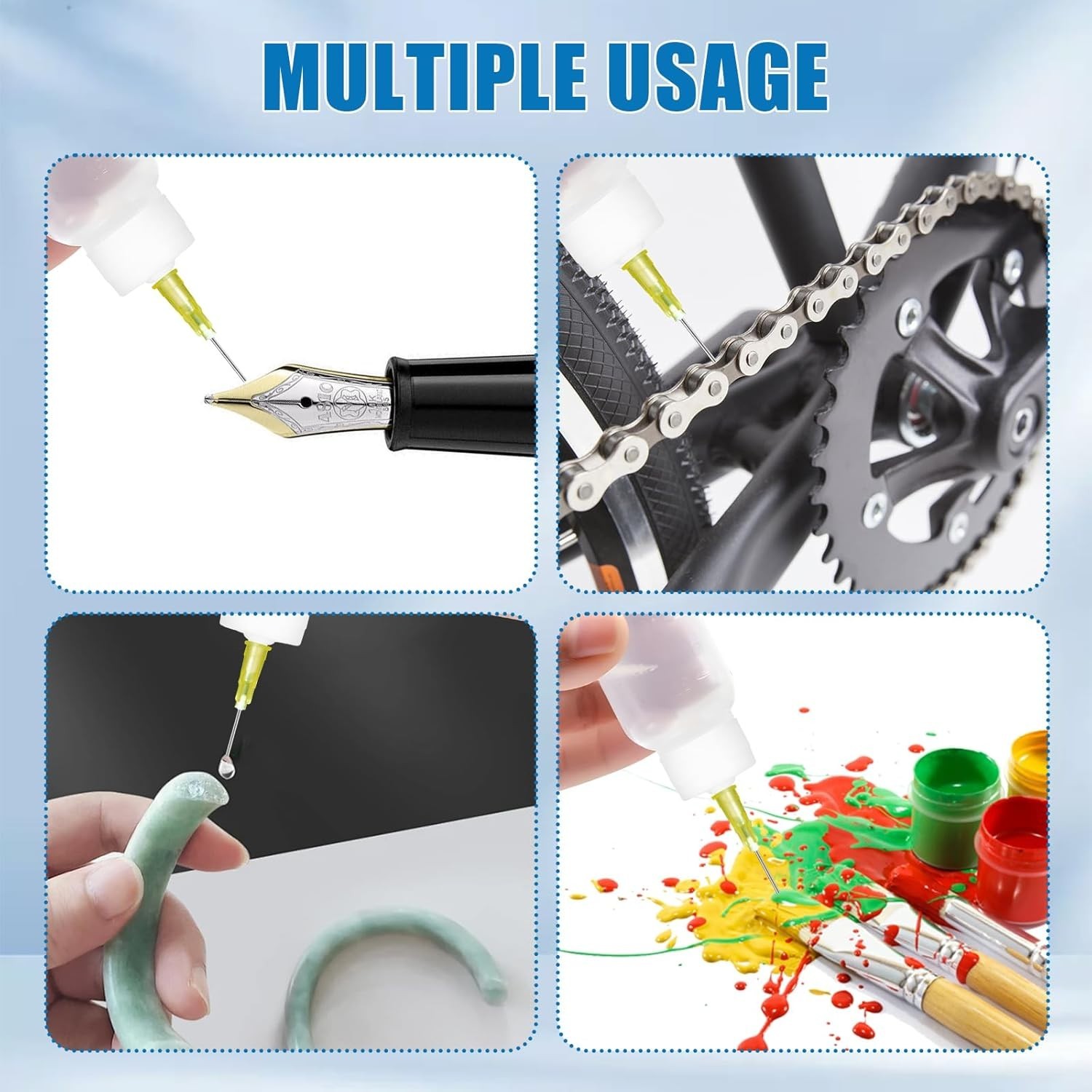 30Ml Glue Precision Tip Applicator Bottle,Needle Tip Squeeze Bottle with 14Ga 16