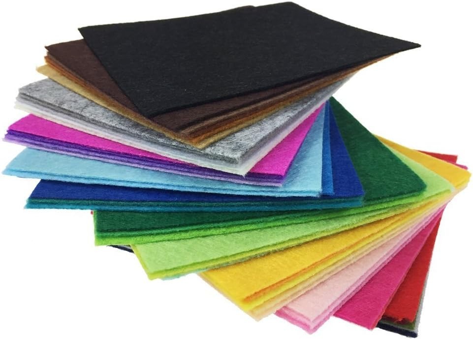 Durable 1mm Thick Felt Fabric Sheets – 42 Assorted Colors for Crafters