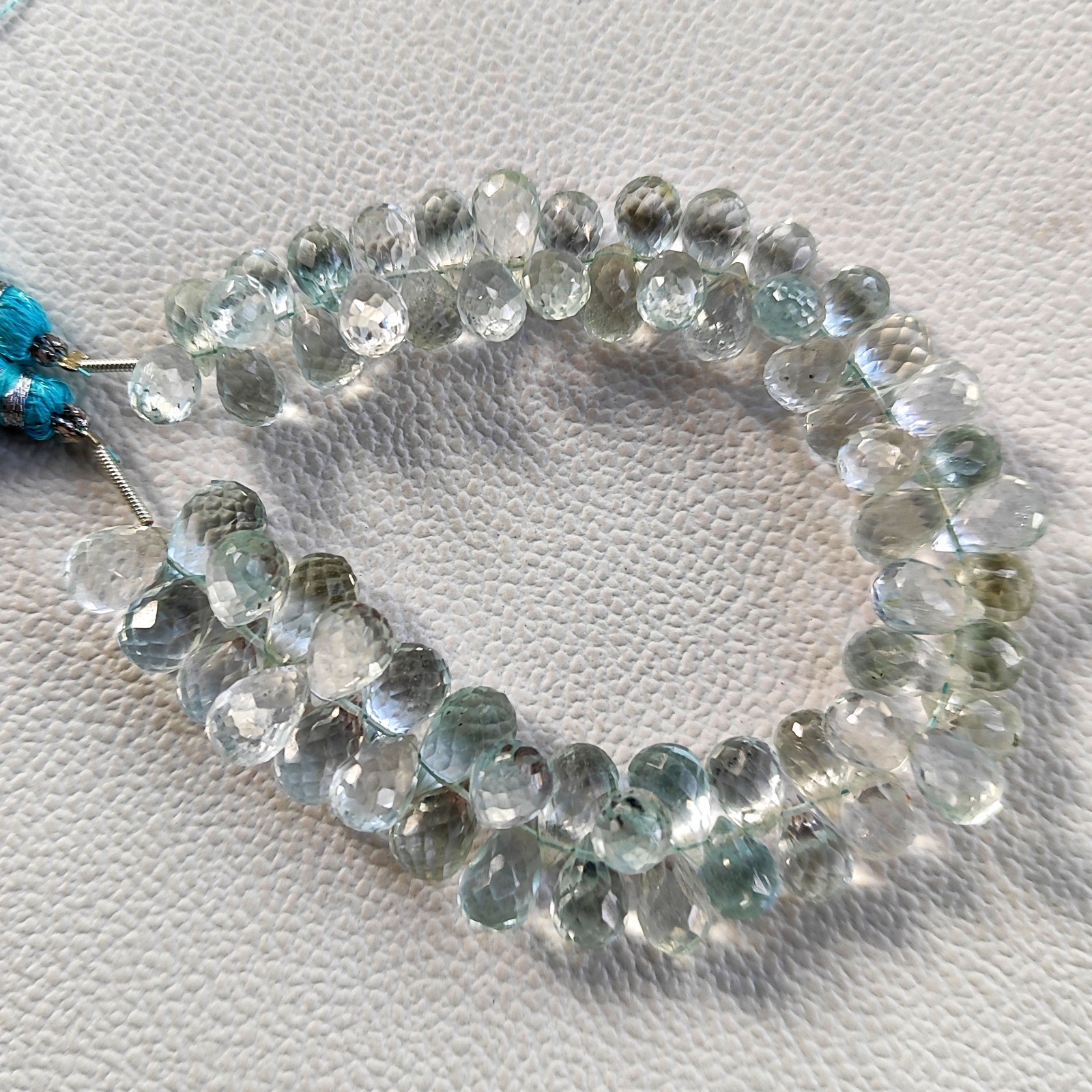 No Irradiation Blue Topaz Gems Beads 8×5-10x7mm Teardrop Cut Briolette 7″ Strand