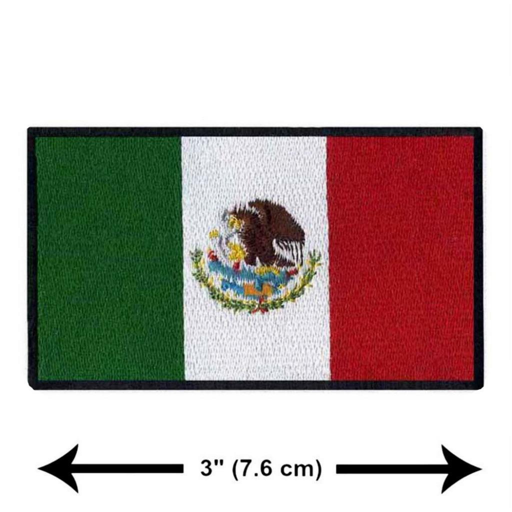MEXICO FLAG IRON ON PATCH 3″ Embroidered Applique Mexican Pride National Emblem