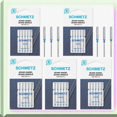 Set of 5 Heavy-Duty Denim Stitch Needles for Jeans