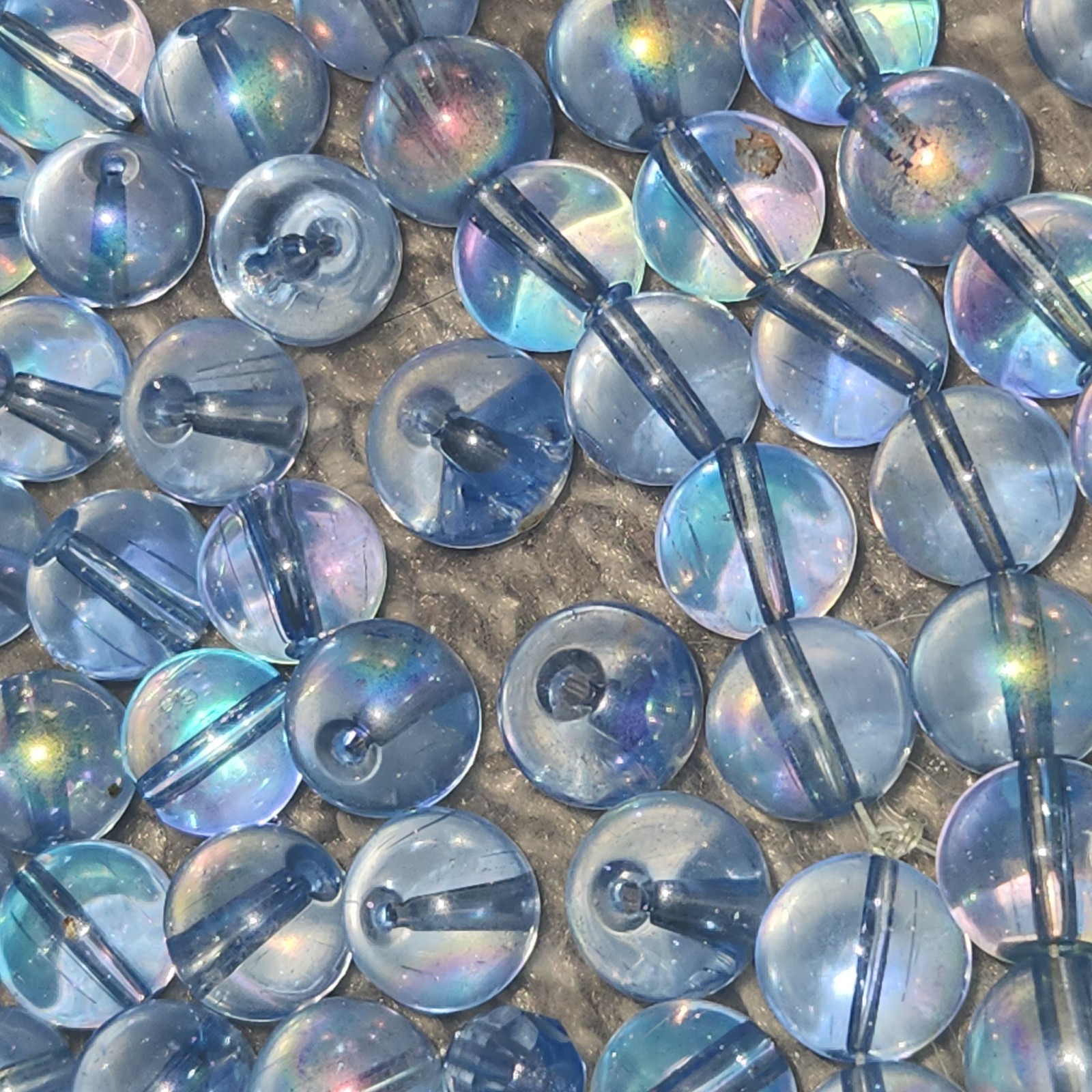 Czech glass, round druk bead clear