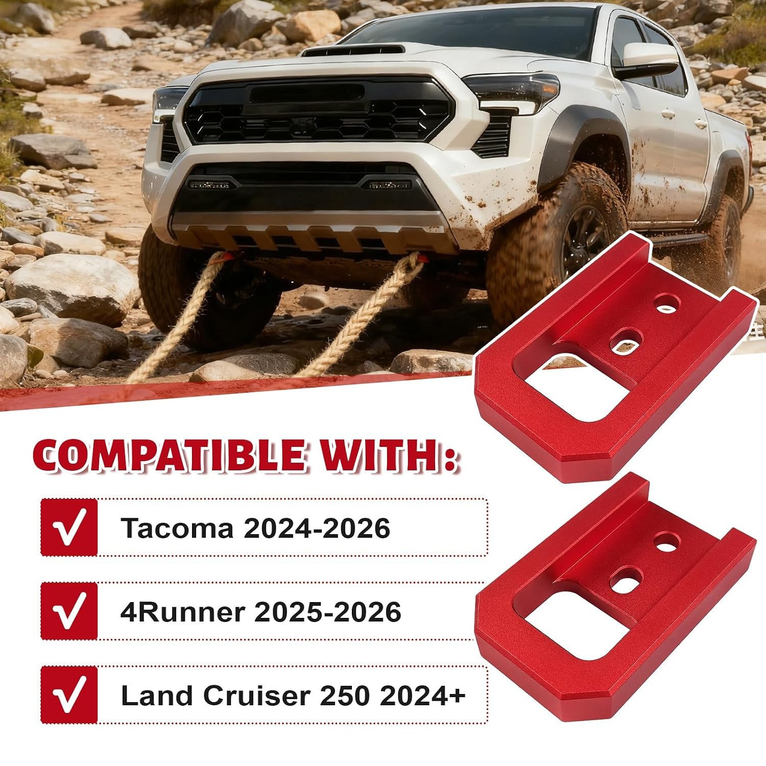 Toyota Tacoma 2024 2025 2026 4Runner Land Cruiser Tow Hooks Compatible