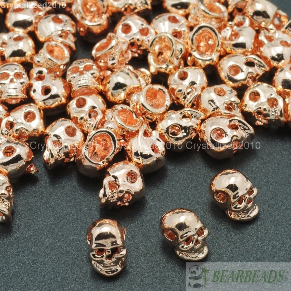 Side Drilled Metal Skull Bracelet Necklace Earring Connector Charm Spacer Beads