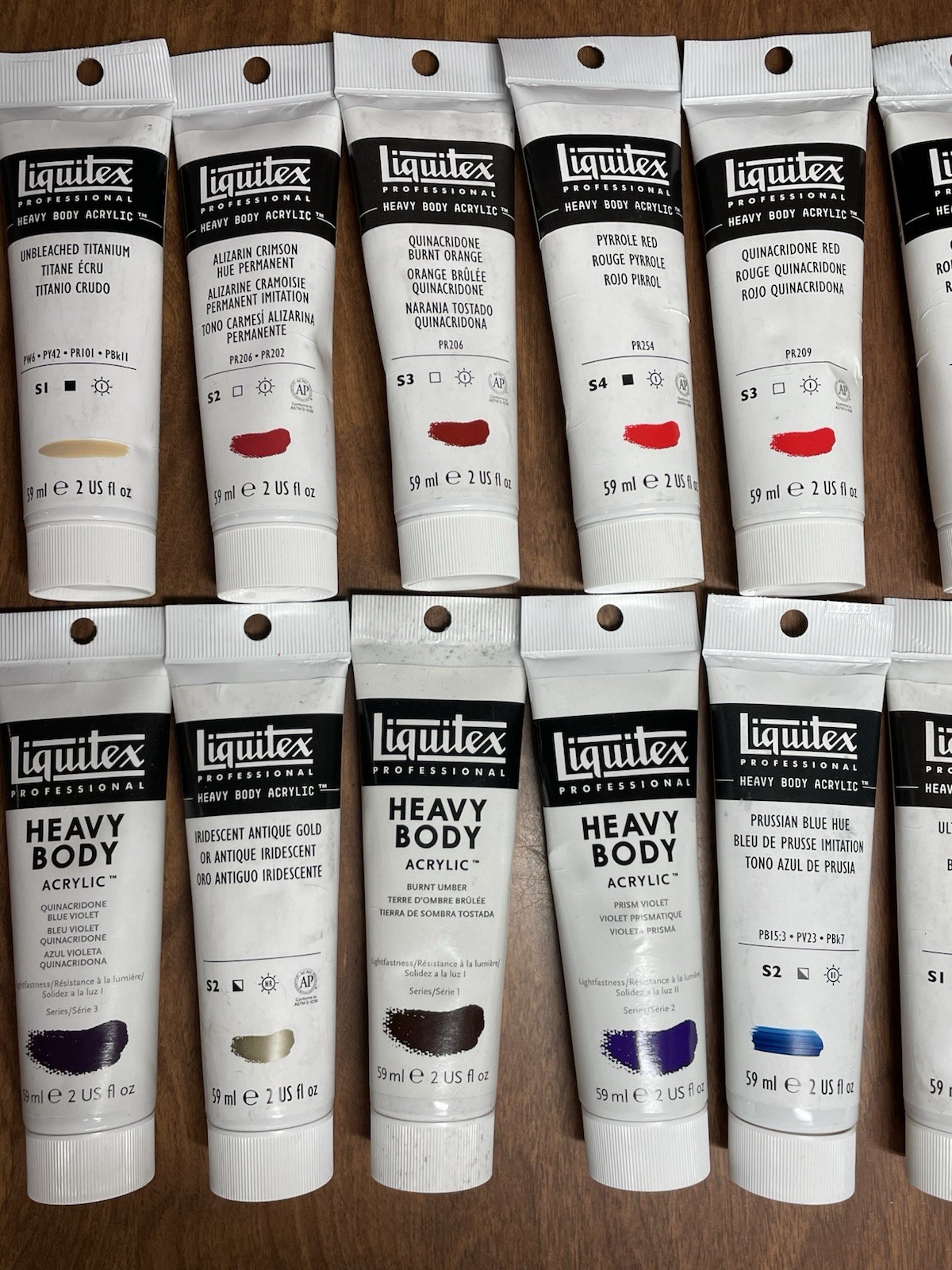 Liquitex heavy body acrylic paint lot B. No Repeats 20 Tubes, 2 Oz Each