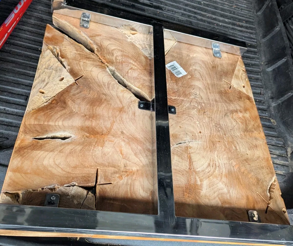 Natural Teak Wood Slab Table Top Live Edge Modern Coffee Side Table End Art Deco