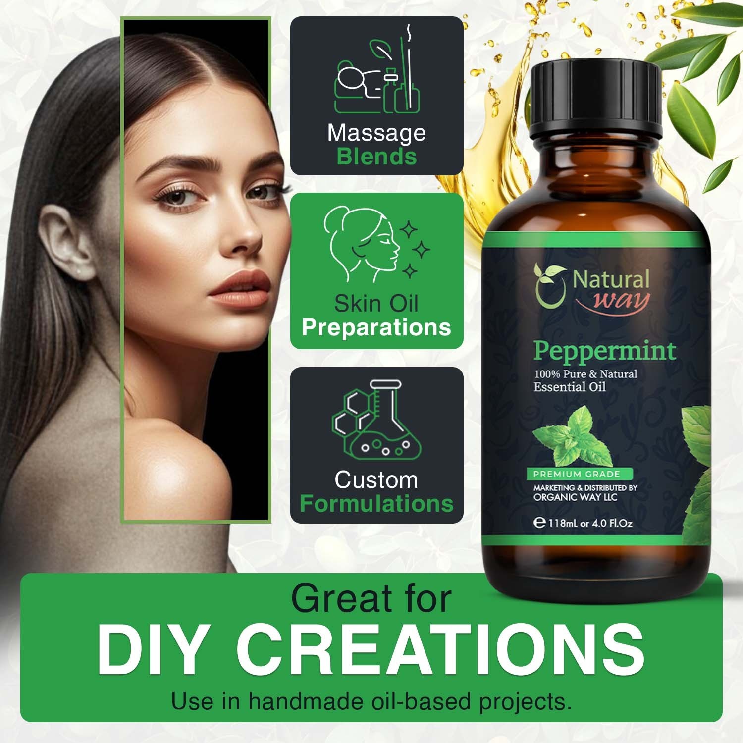 Natural Way Peppermint Essential Oil 4 Fl Oz (120 ml)