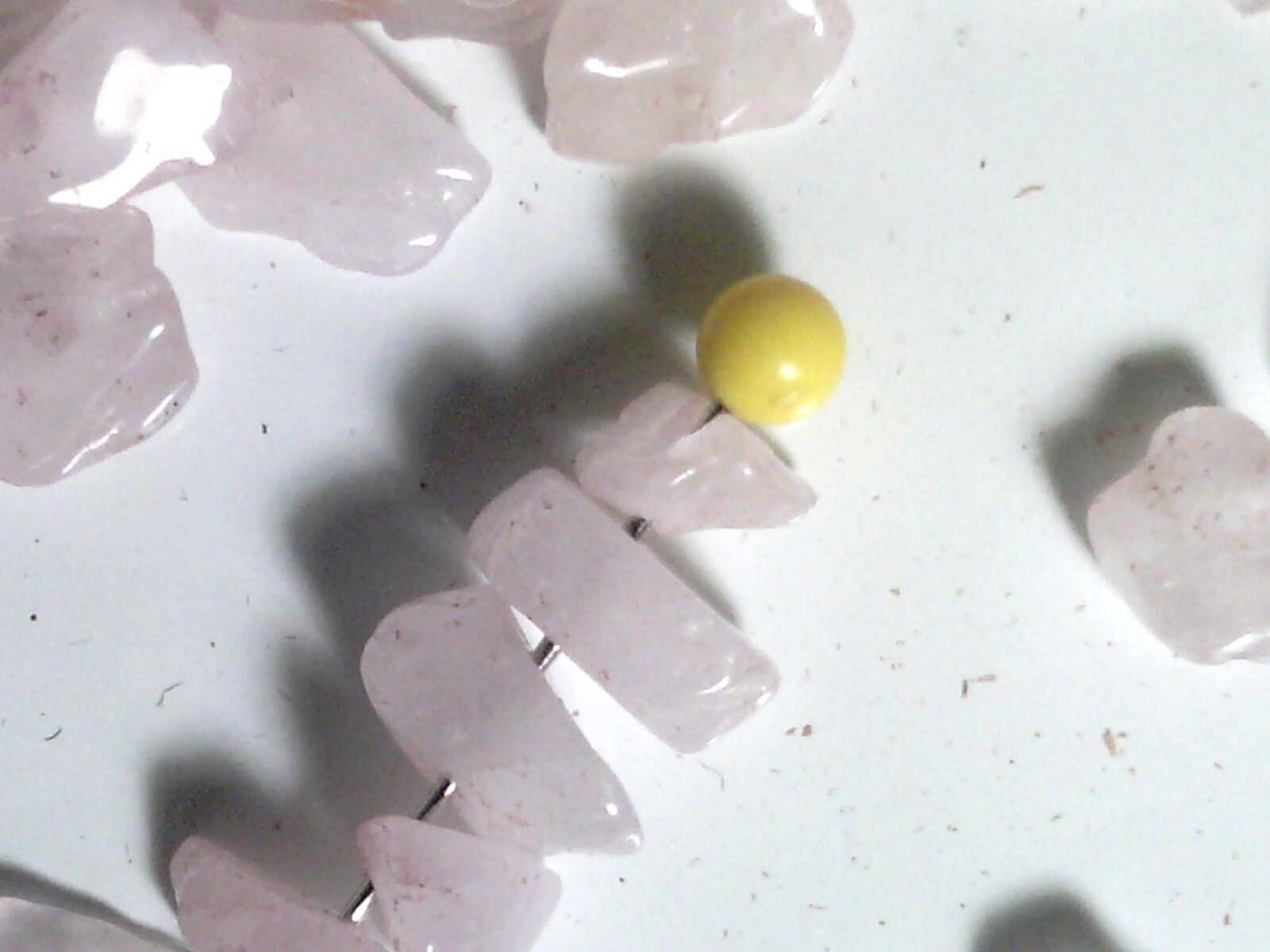 Vtg 235 grams Pale Pink Rose Quartz Chip Beads Sizes Vary JEWELRY #031312w LL