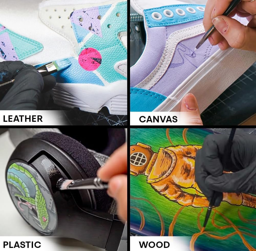 Black Acrylic Leather Paint for Shoes, Sneakers & More – 1 Fl Oz