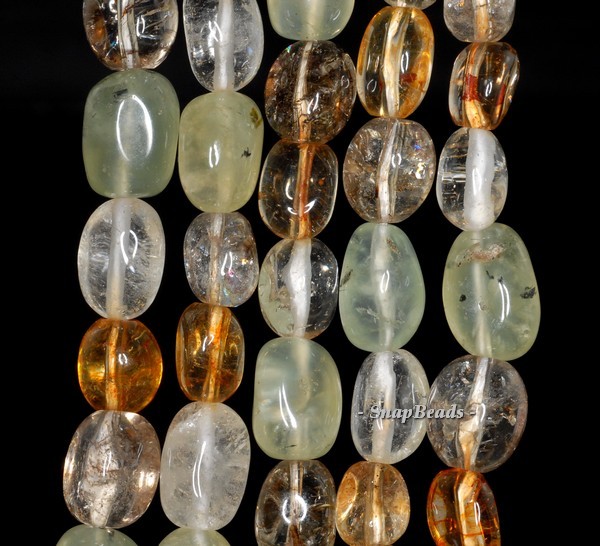 18X11-12X9MM MIX QUARTZ GEMSTONE NUGGET LOOSE BEADS 7.5inch