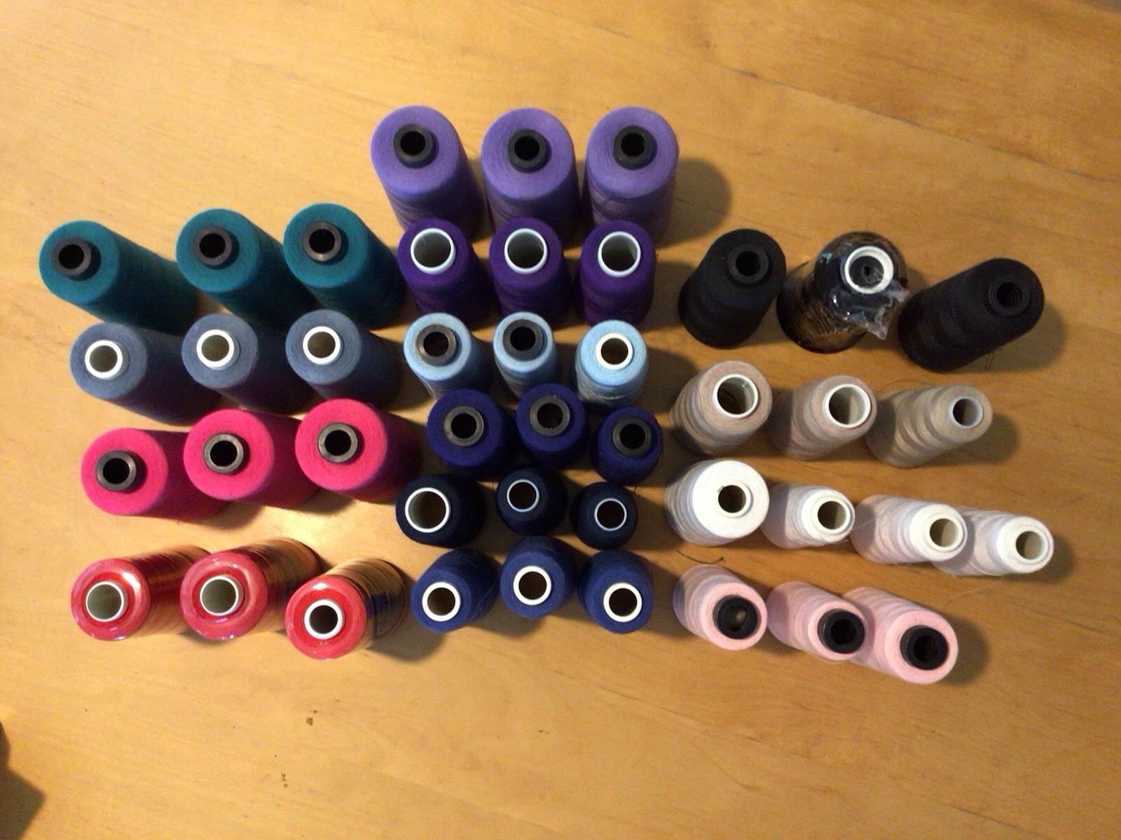 43 Spools Lot of Mixed Colors Polyester Thread Serger
