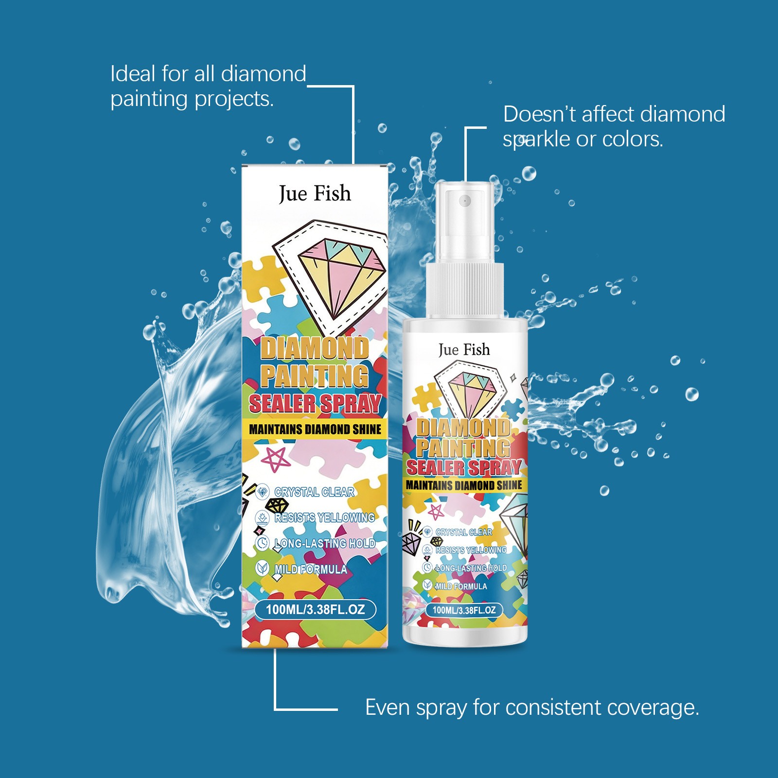 100ml Diamond Art Sealer Spray – Fast Drying Permanent Hold Glue, Easy to Use No