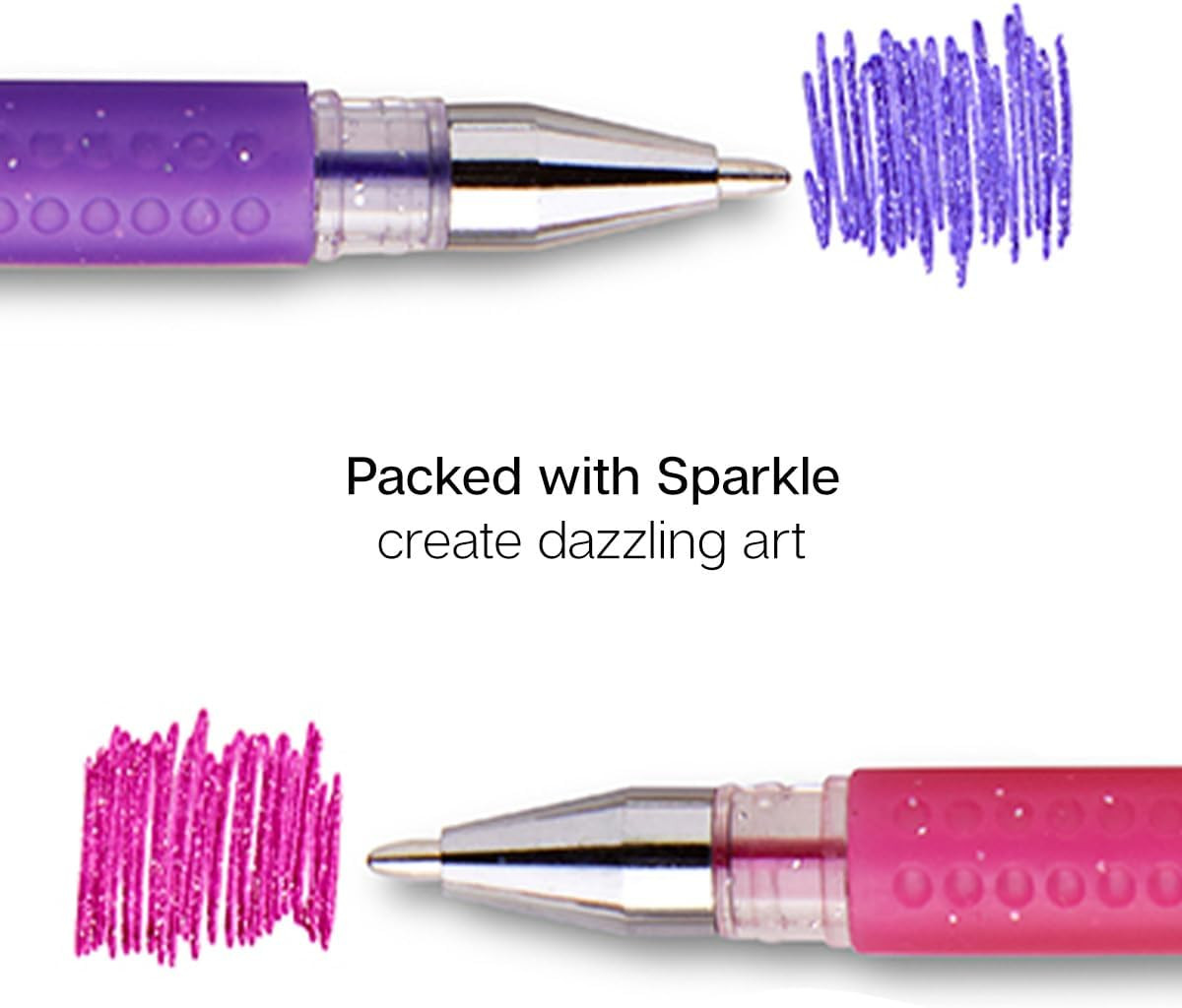 Pink & Purple Tone Gel Pens, Set of 24, Glitter, Pastel, Neon & Glitter Neon Col