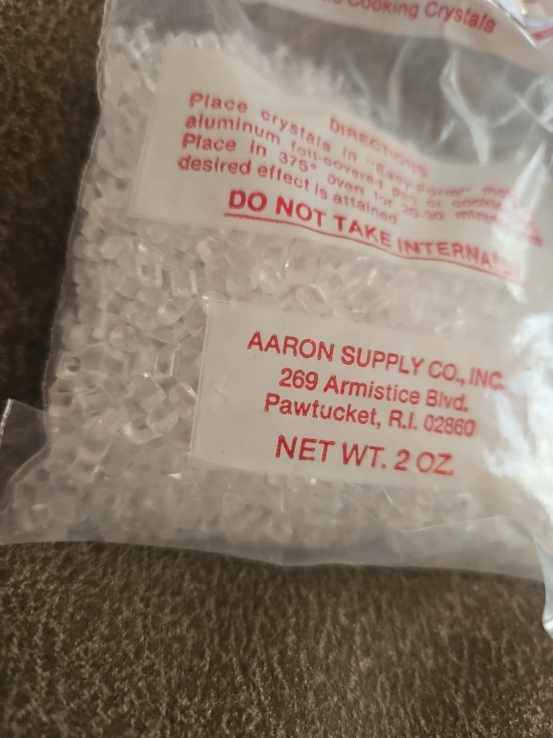 VINTAGE NEW! AARONS LARGE BAG MAKIT & BAKIT PLASTIC BAKING CRYSTALS 2 OZ Clear