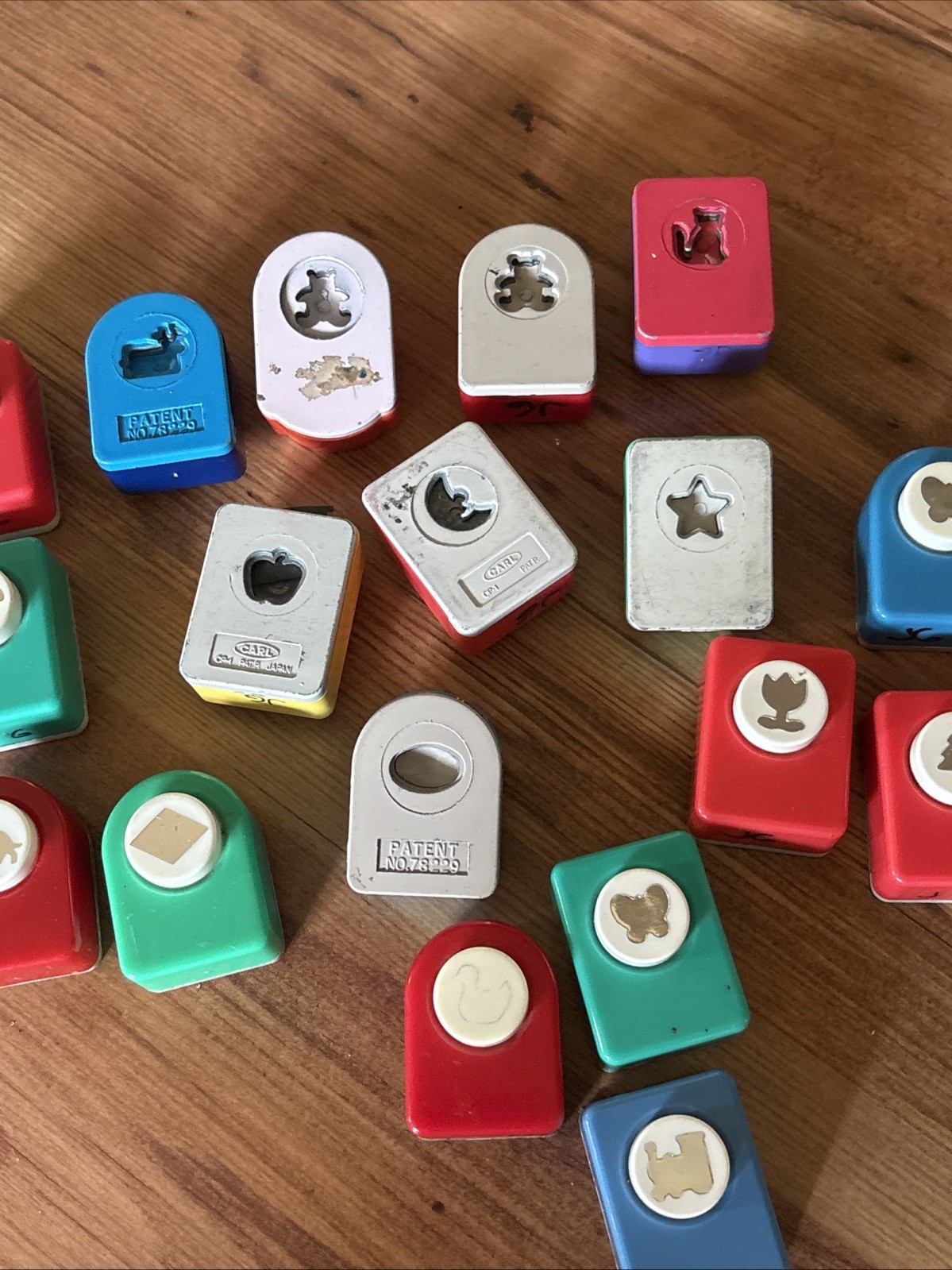 Lot of 20 Small Scrapbooking Paper Punches Dog Cat Shapes Teddy Bear Train Duck