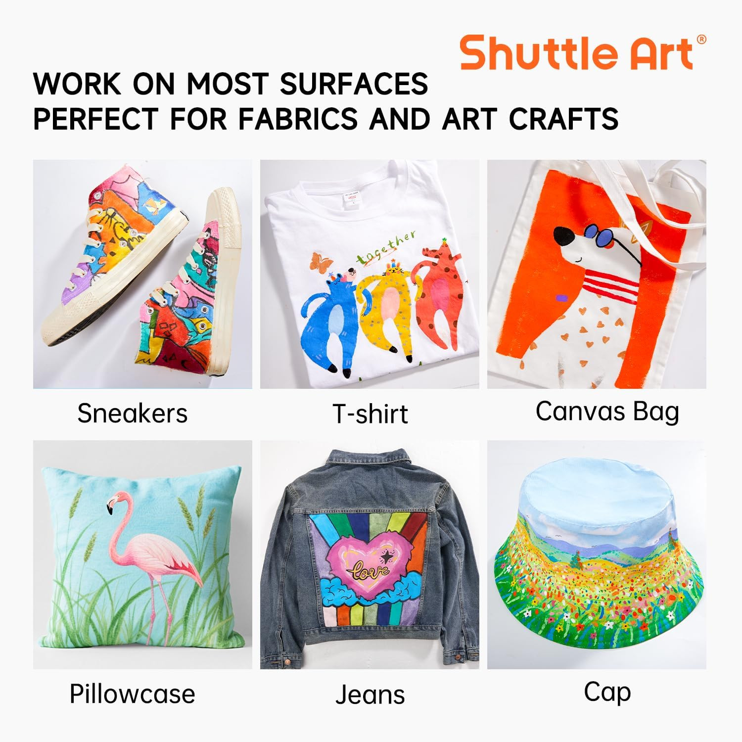 Fabric Paint Set 15 Colors Textile Paint Permanent Clothes T-Shirt Canvas Shoe