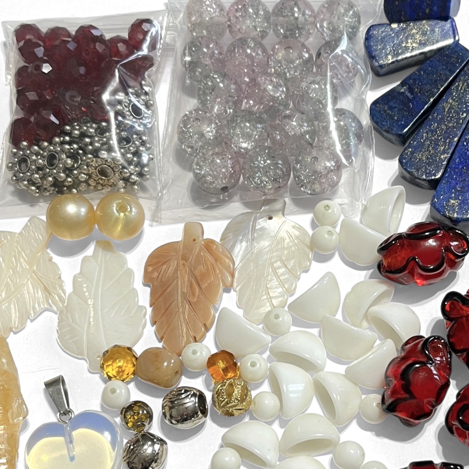 VTG – Now Variety Beads Glass Stone Lampwork Crackle Art Jewelry Making Lot Mix