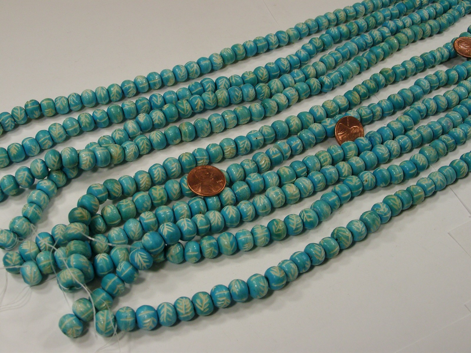 10 Strands 15″ (8mm x 10mm) India Handmade Water Buffalo Bone Beads (QBQ-6) ⭐