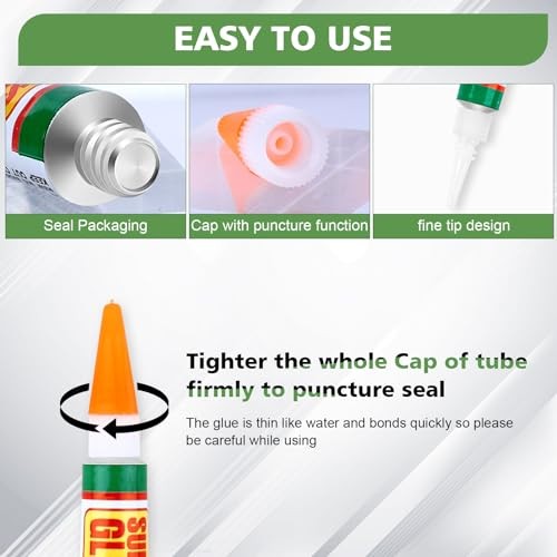 Super Glue Clear, Strong Adhesive,Super Glue Fast Drying Cyanoacrylate 48 X 3g
