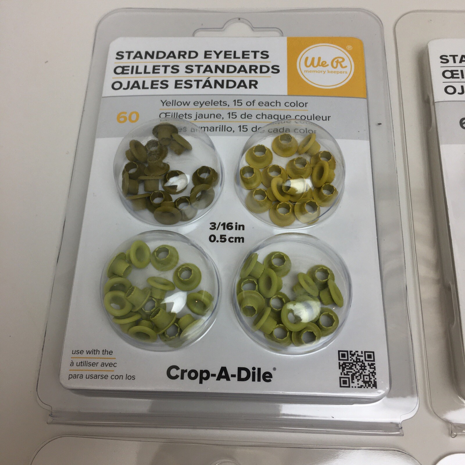 Lot of We R Memory Keepers Standard Eyelets for Scrapbooking, Yellow, Grey, More
