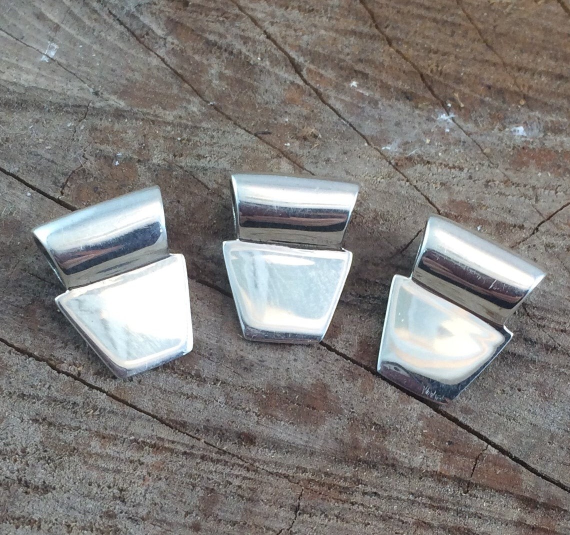 Sterling Silver Glue On Pendant Bail 12mm x 15mm .925 Highly Polished