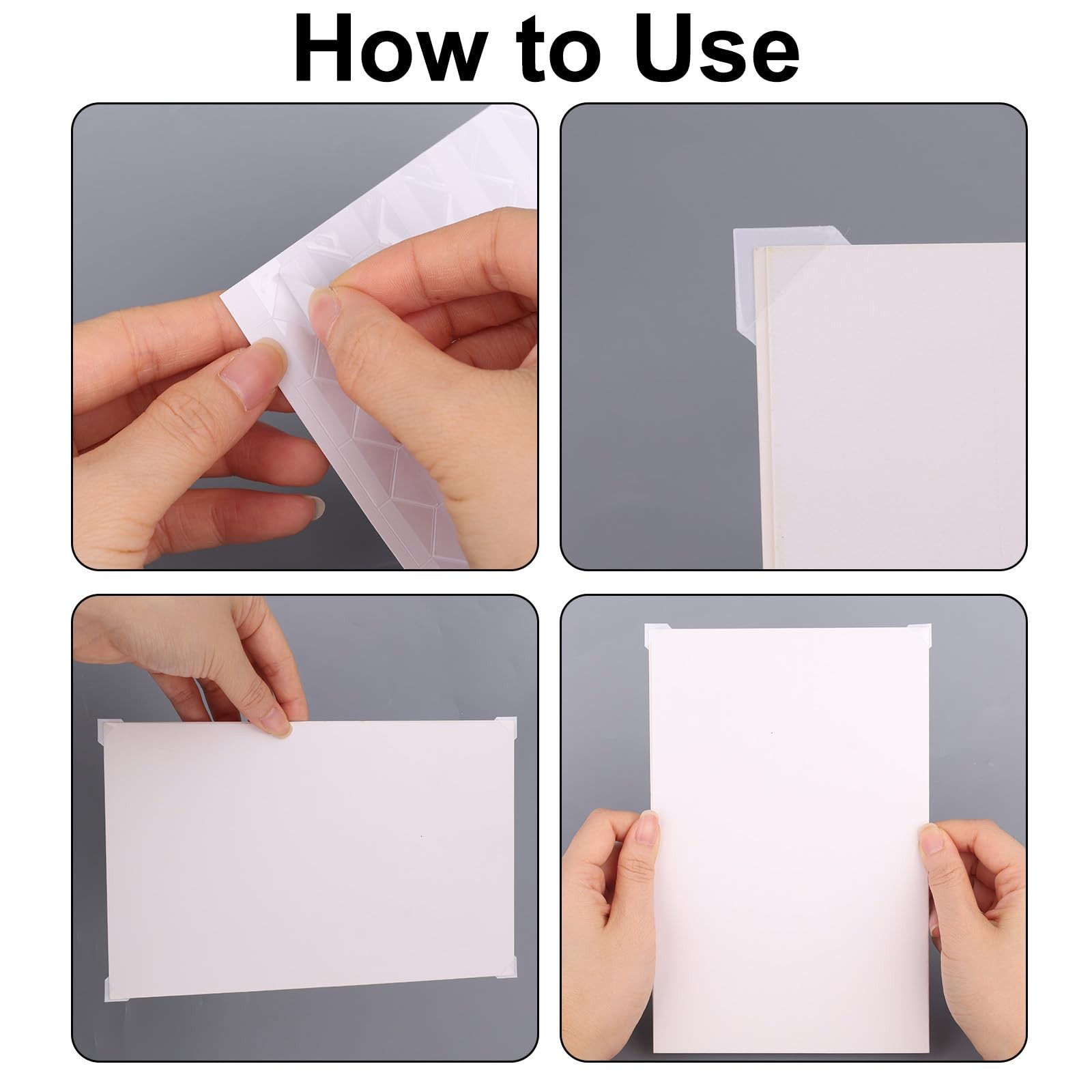 15 Sheets Photo Mounting Corners for Scrapbooking, Clear Self Transparent