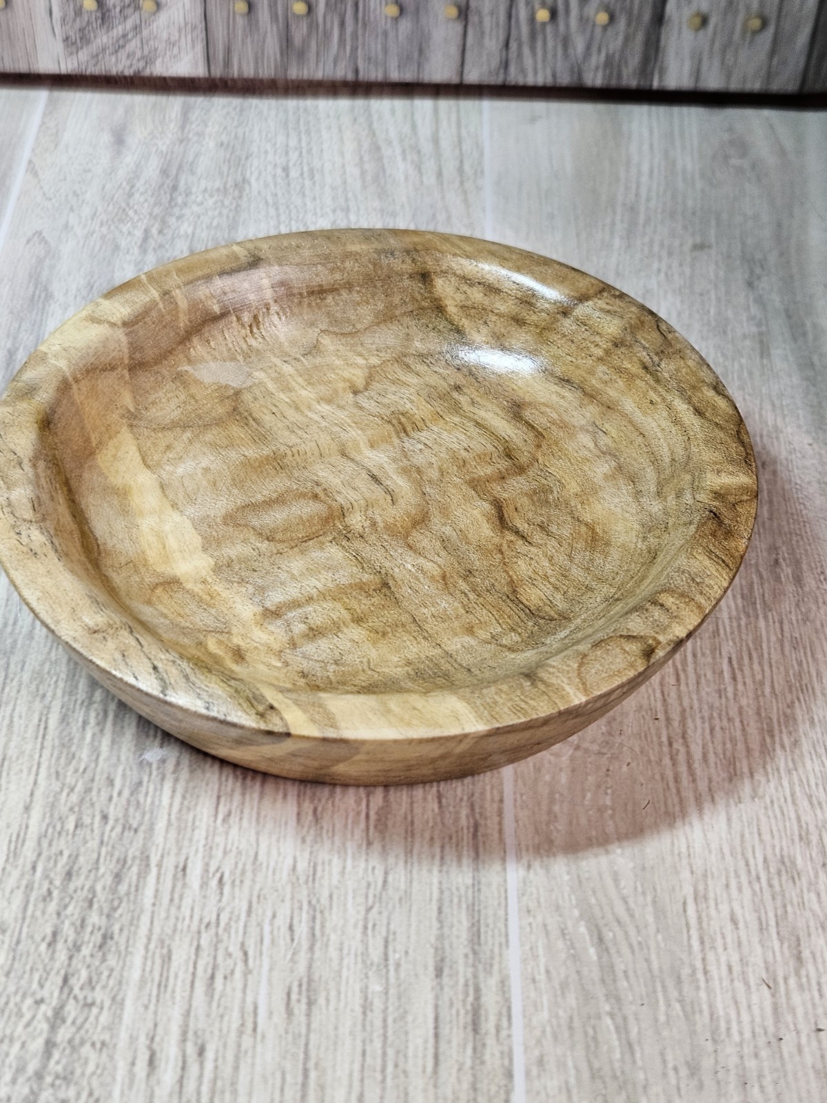 Gary Boshart Signed Hand Turned Maple Wood Bowl 2024 Artisan Decorative Catchall