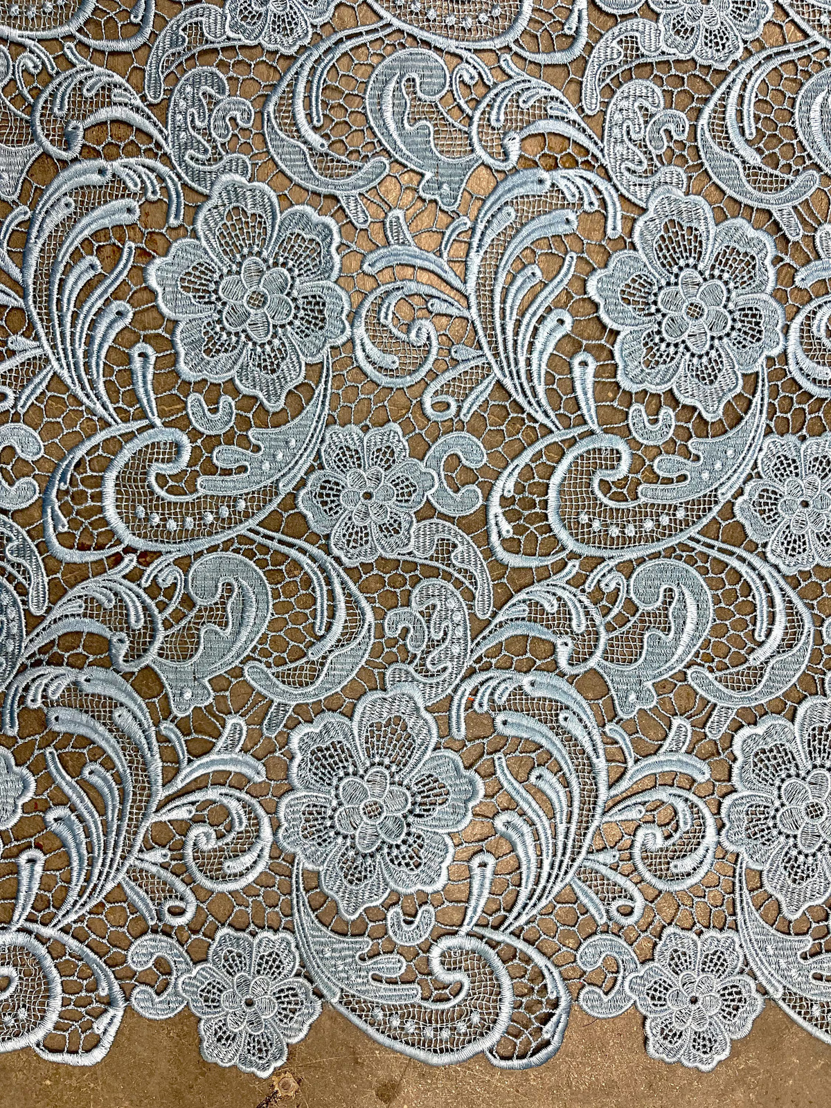 Maggie LIGHT BLUE Guipure Venice Heavy Lace Fabric by the Yard – 10019