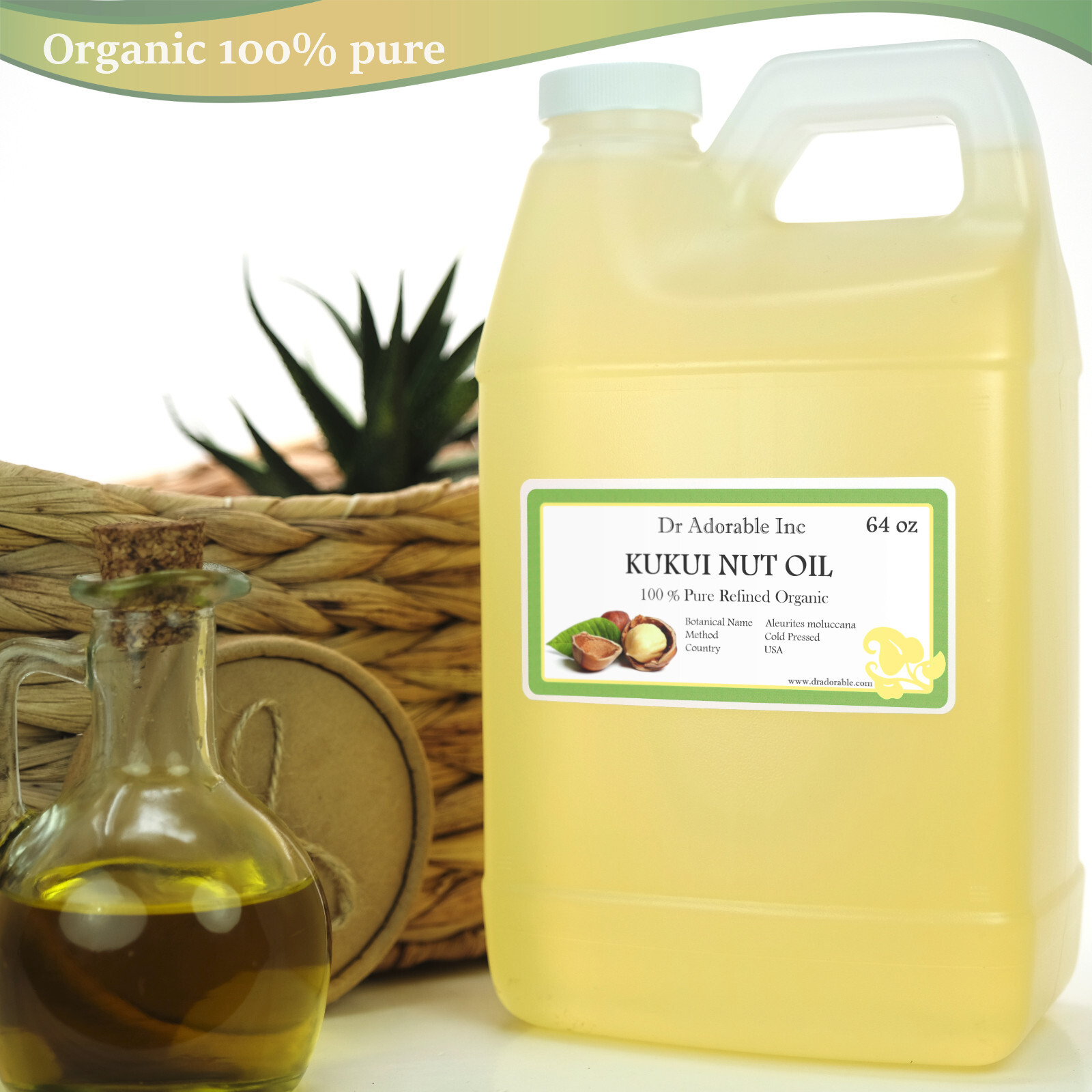 Pure Kukui Nut Oil by Dr.Adorable 2 oz 4 oz 8 oz up to Gallon Free shipping