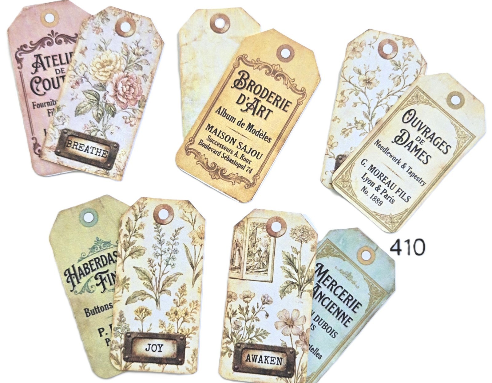 Vintage style Tags Supplies Scrapbooks Junk Journal 410