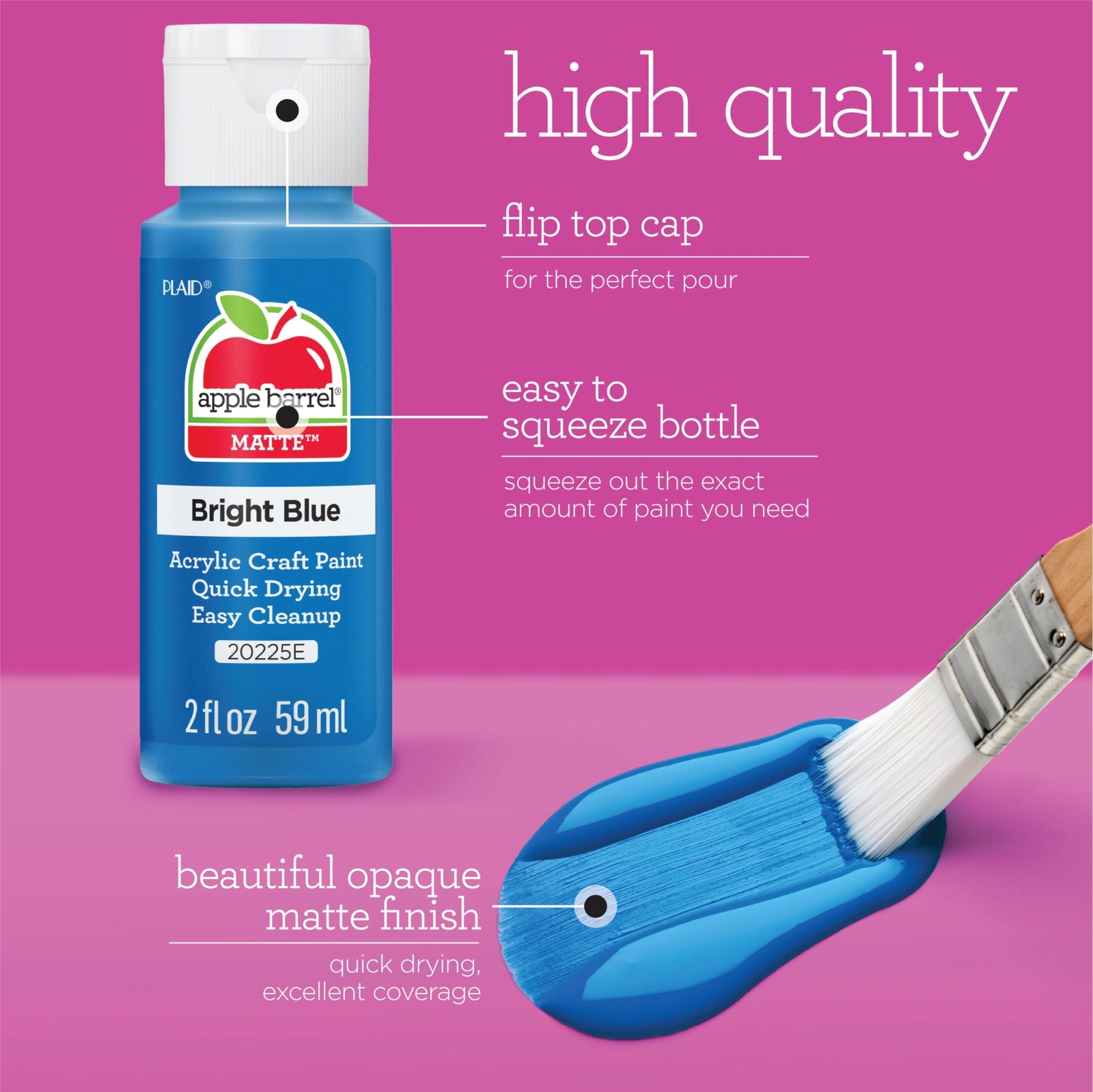 Apple Barrel 16 Pack Acrylic Paint Set 2 Oz Multicolor Matte Finish