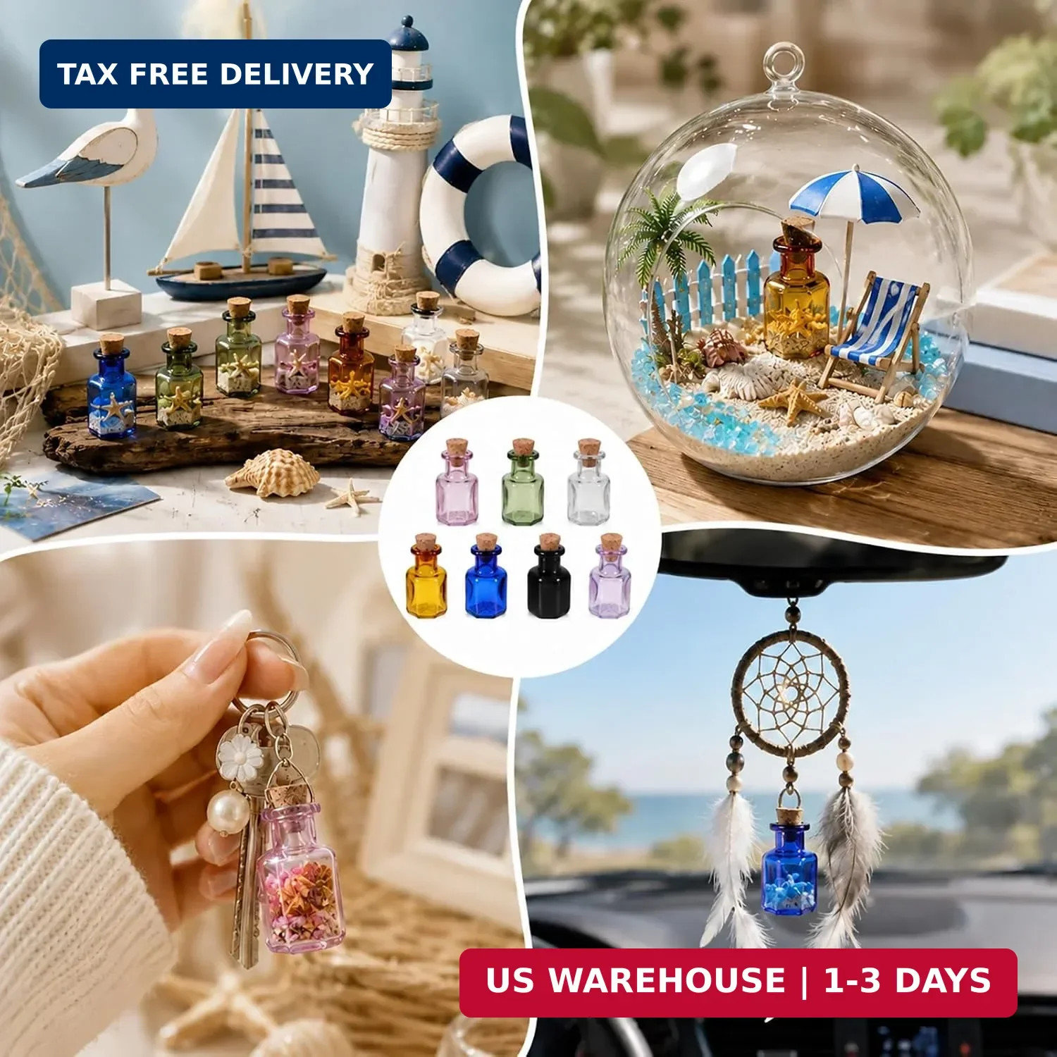 7 Colors 2ml Mini Potion Bottles, Tiny Spell Jars with Cork | Tiny Glass Jars Wi