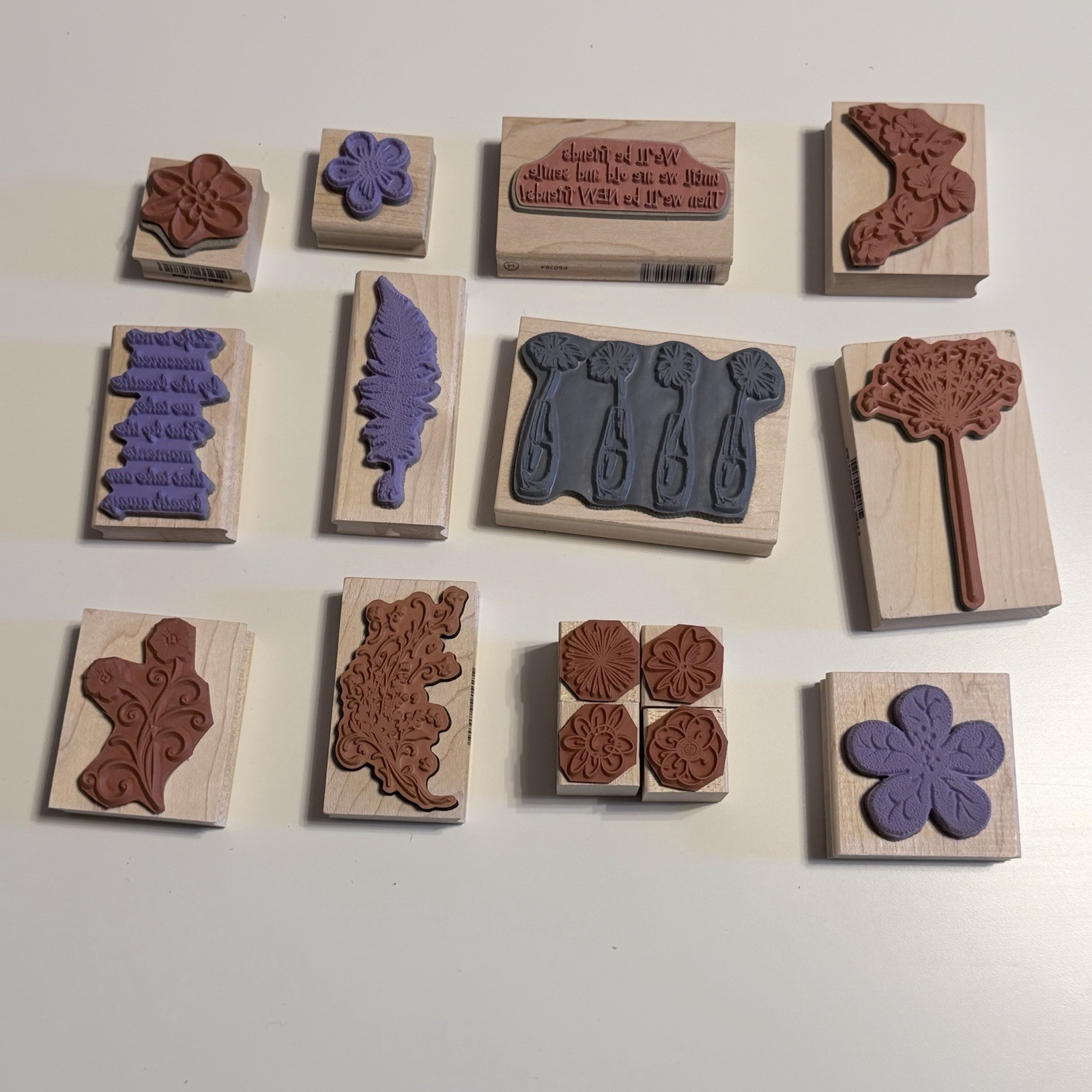 Large Rubber Stamp Lot Floral Botanical Craft Scrapbook Card Making Mixed Set 12