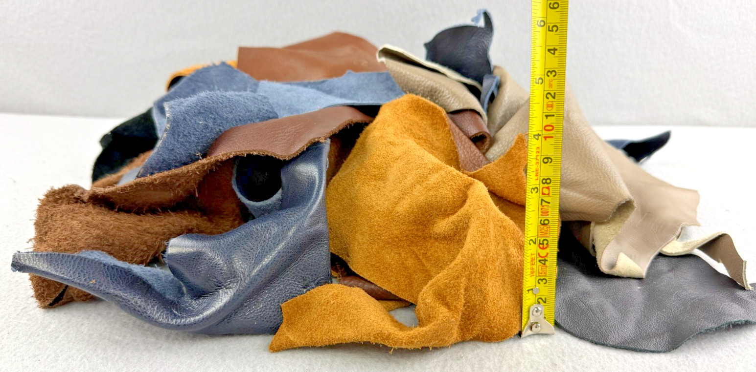 Leather Scraps 2 Pounds Genuine Remnants Cut Offs Mixed Colors Craft Upholstery