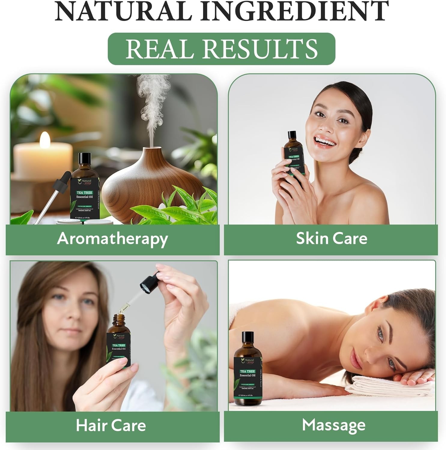 Tea Tree Essential Oil | Premium Grade Essential Massage Oils 4 Fl Oz (120 ml)