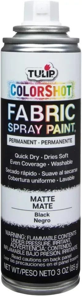 Tulip ColorShot Instant Fabric Color 3oz dyeing desing Spray Paint Black
