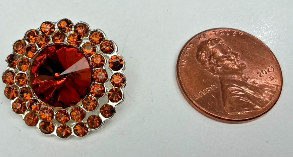 glass crystal amber brass rhinestones 3/4″ 5pcs