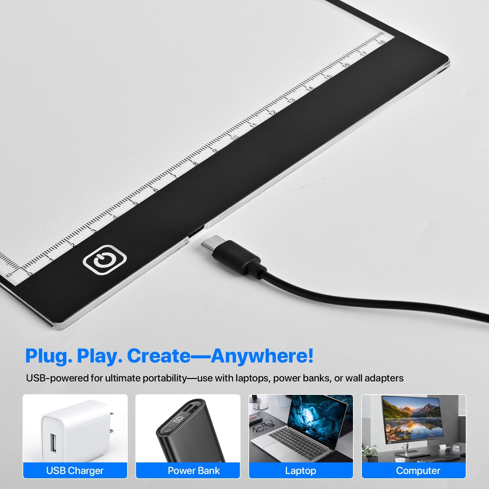 A5 LED Light Box for Tracing and Drawing UltraThin Adjustable Light Table/Bo…
