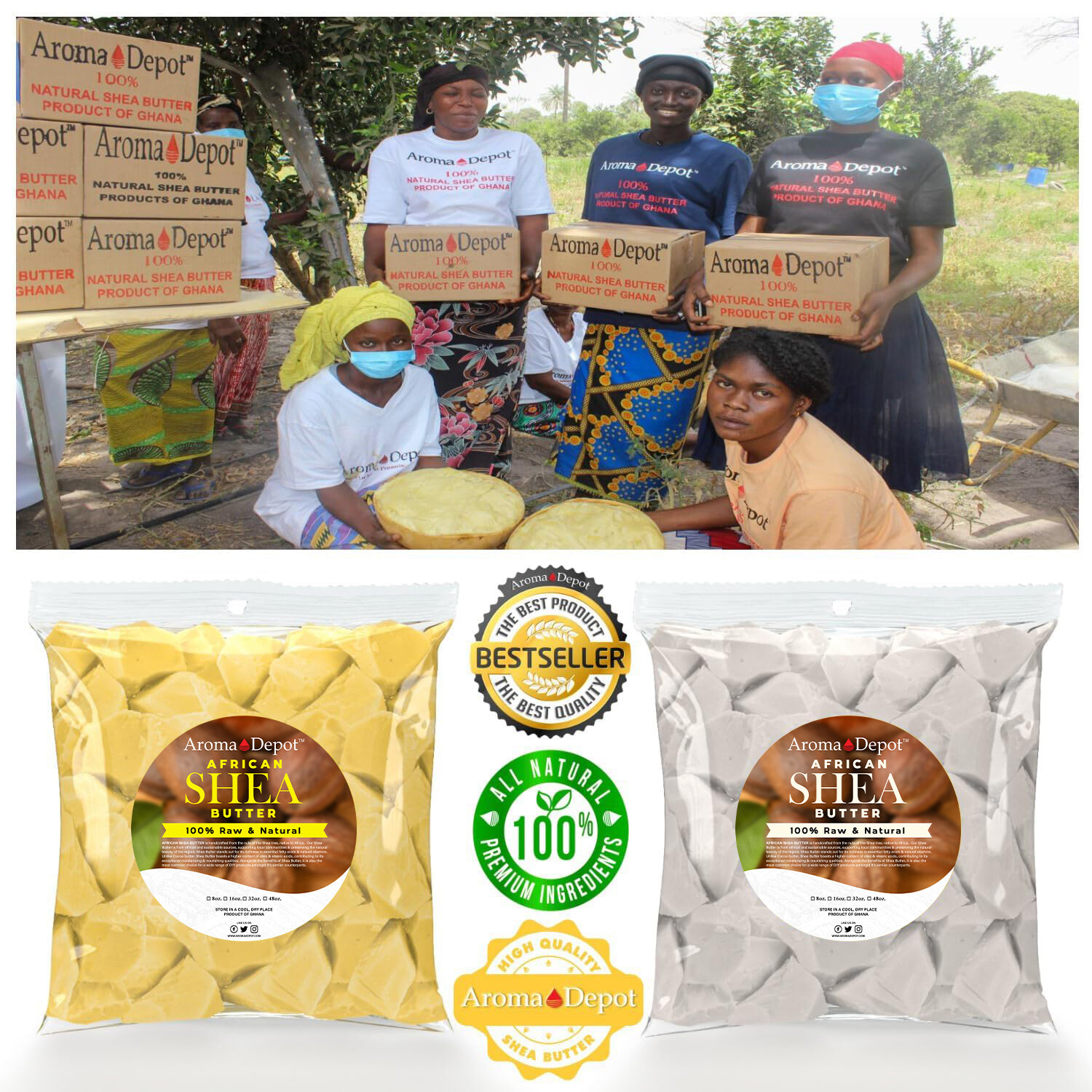 Raw African Shea Butter Yellow Wholesale 100% Pure Natural Organic Unrefined Lot