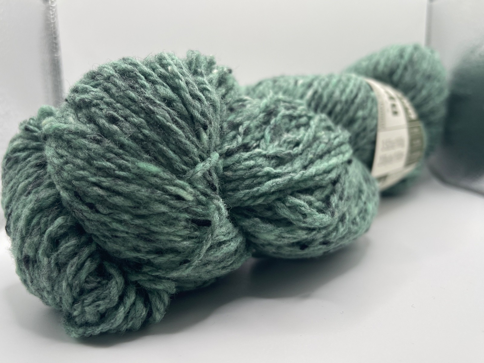Queensland Kathmandu Aran 100 Merino Silk Cashmere Tweed Yarn #46 Viridian 208yd
