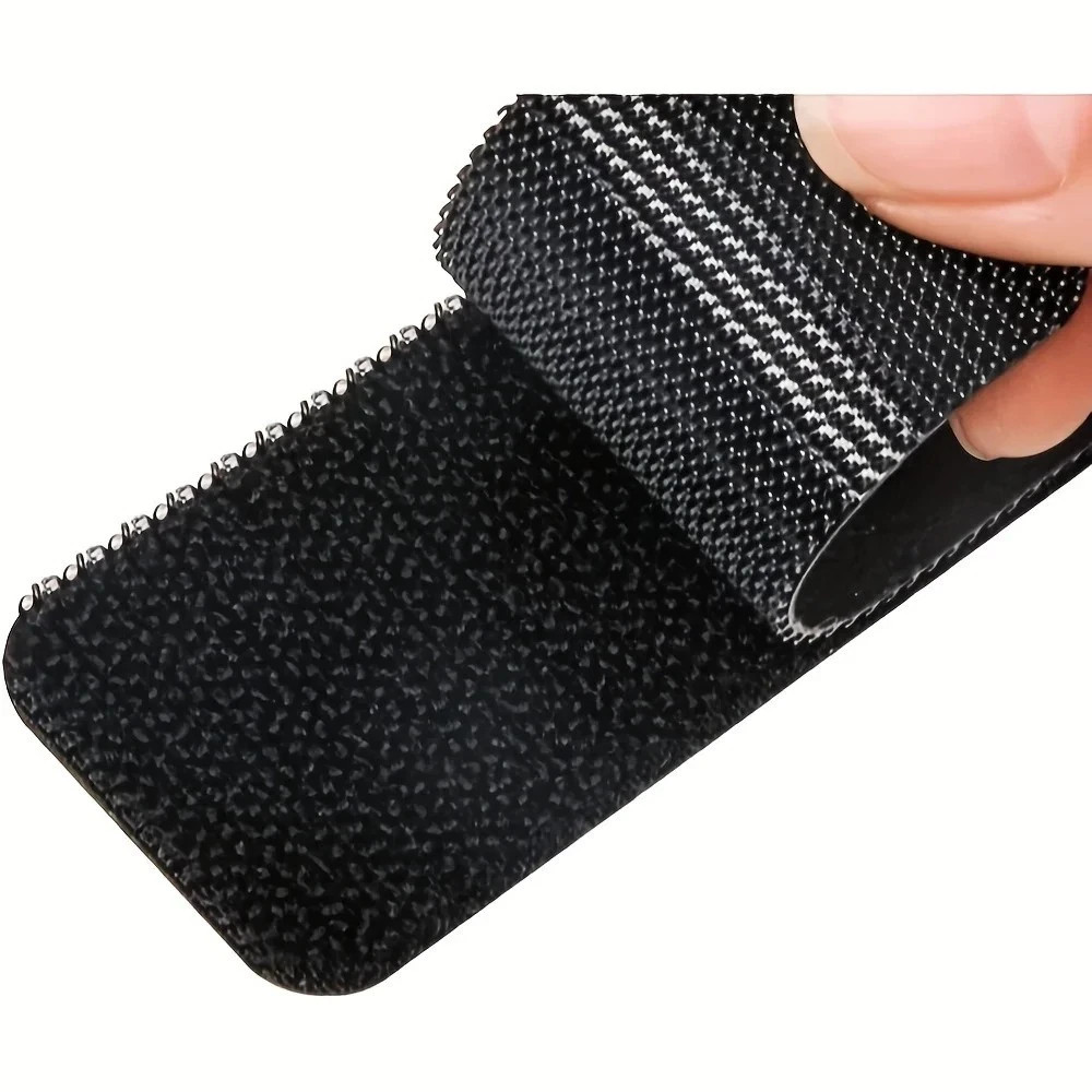 30Pcs Self Adhesive Hook Loop Strips Black Heavy Duty Sticky Back Tape Fastener