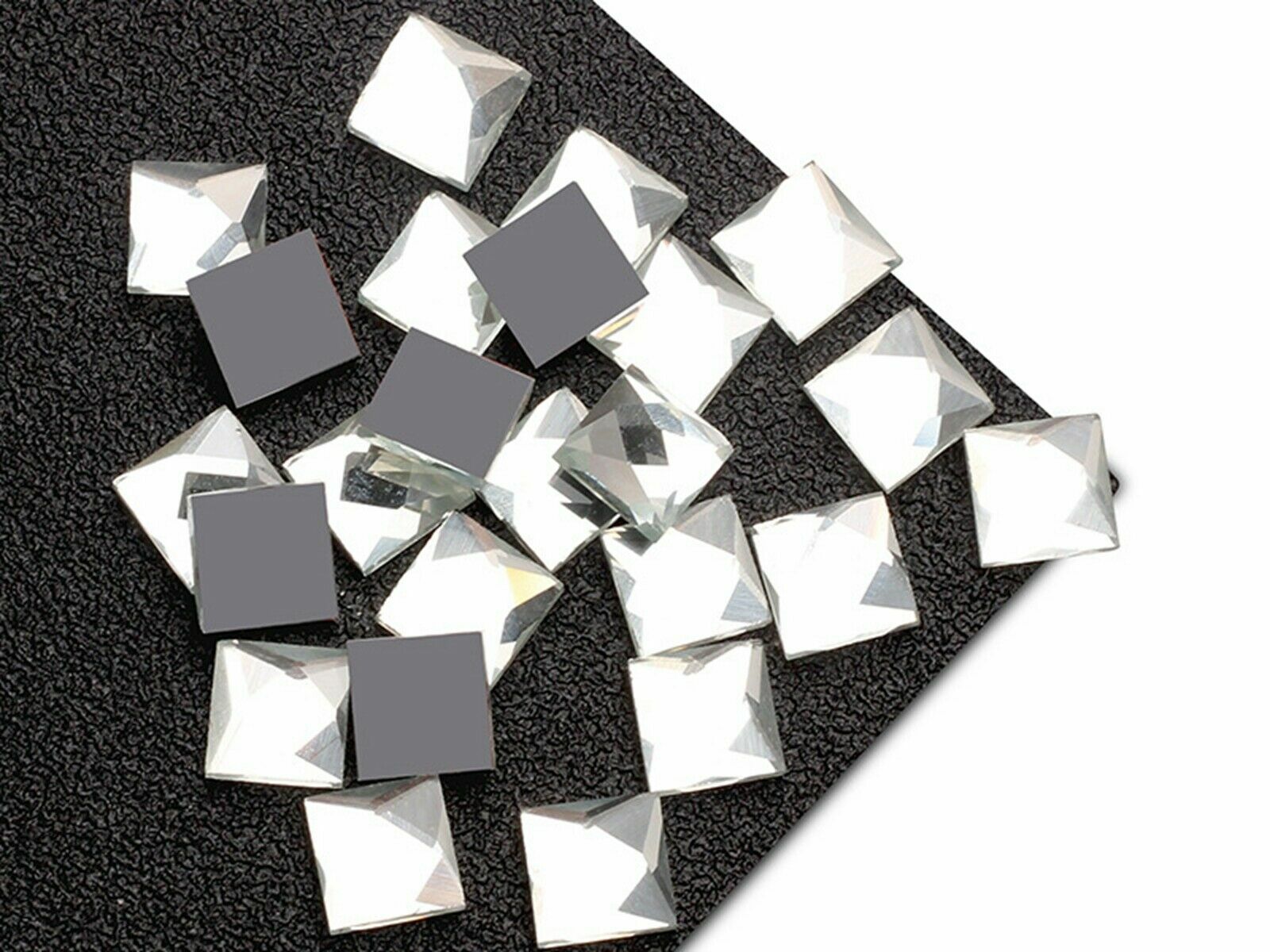 100 Faceted Square Flatback Glass Crystal Rhinestone Gems 10X10mm Color Choice
